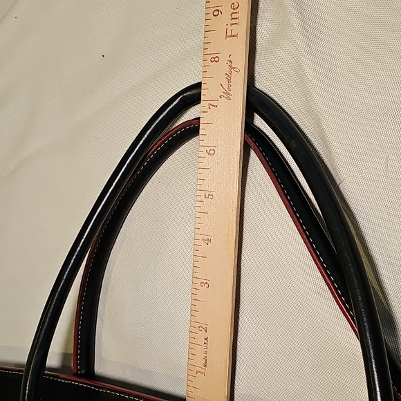 Lodis Black Leather Tote Bag With Red Edge Trim - Picture 8 of 11